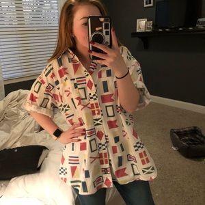 men’s large faded flag shirt